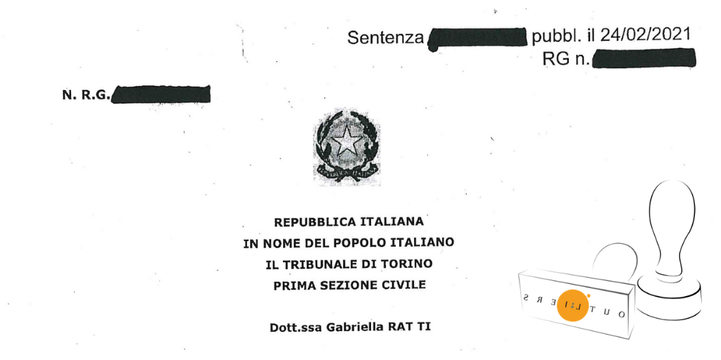 Tribunale di Torino Sentenza 869 2021 del 24 02 2021